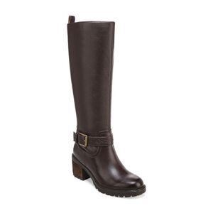 ZODIAC Womens Brown Goring Georgia Round Toe Block Heel Zip-Up Riding Boot 9.5 M